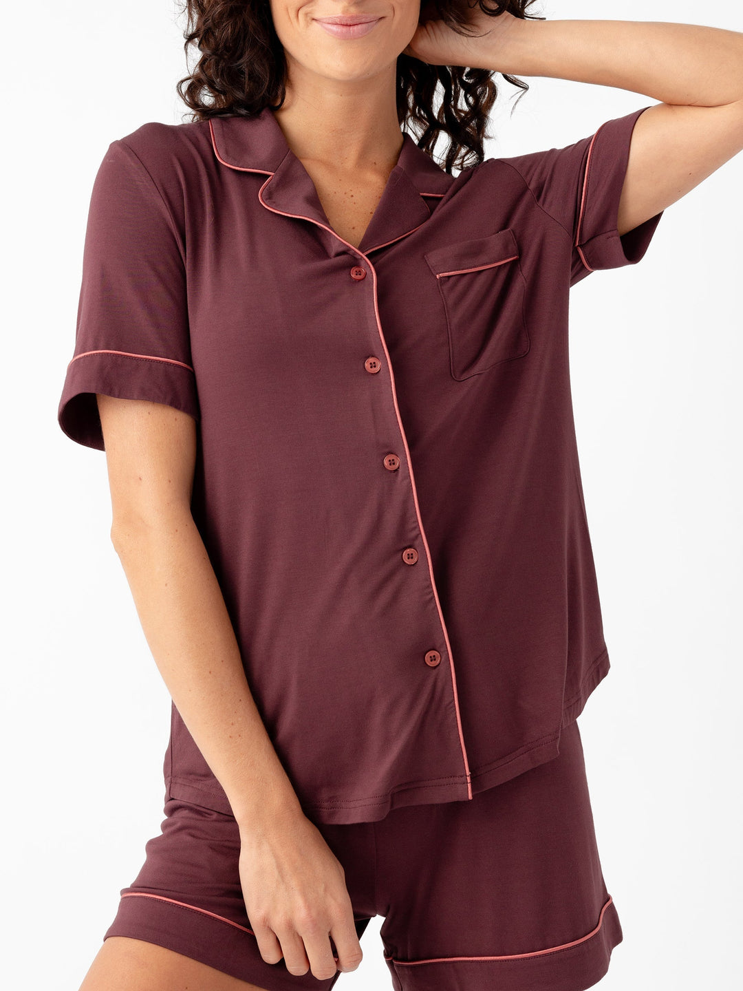 Women's Bamboo Stretch-Knit Short Sleeve Pajama Top