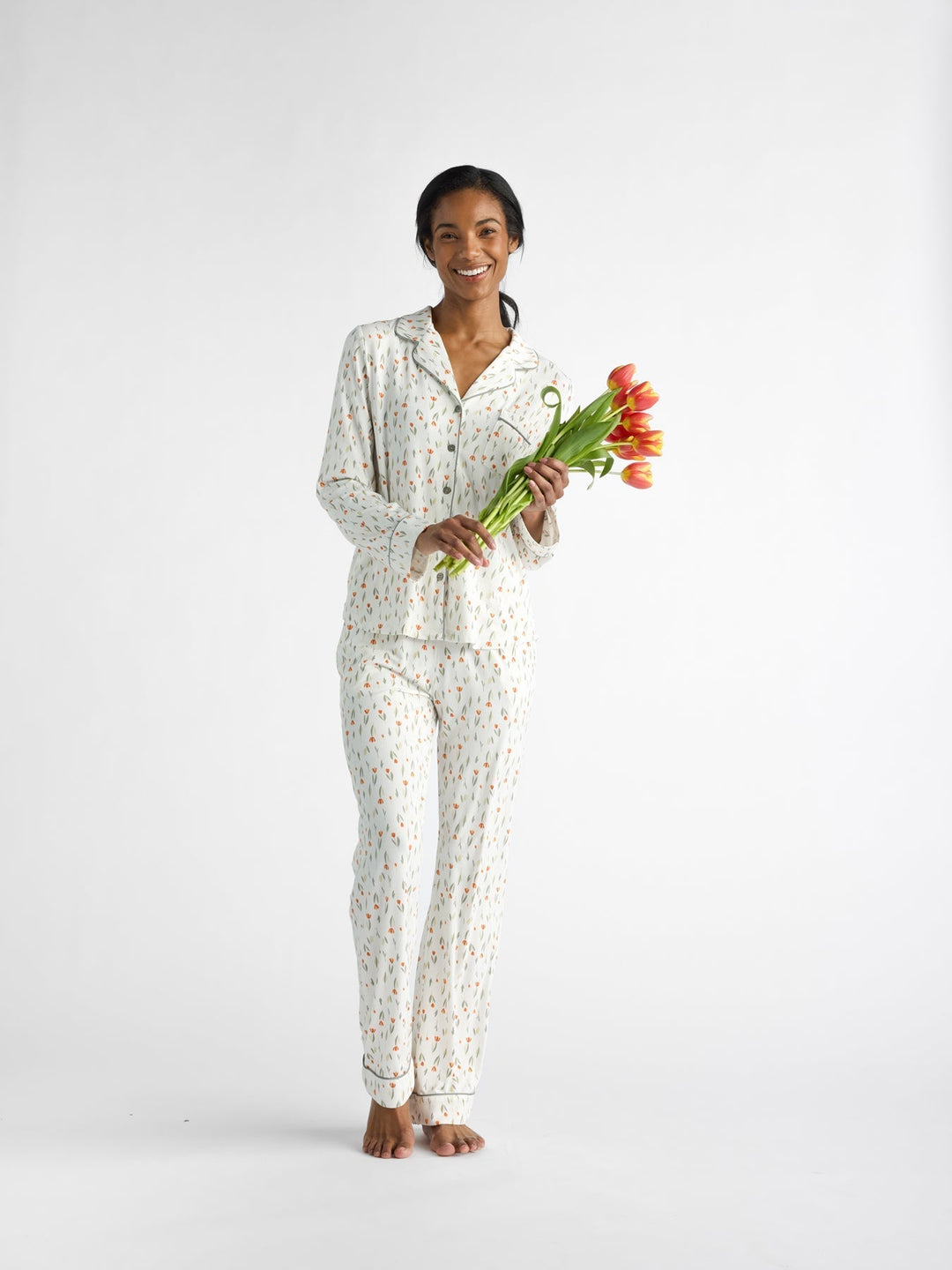 Women's Bamboo Stretch-Knit Long Sleeve Pajama Top
