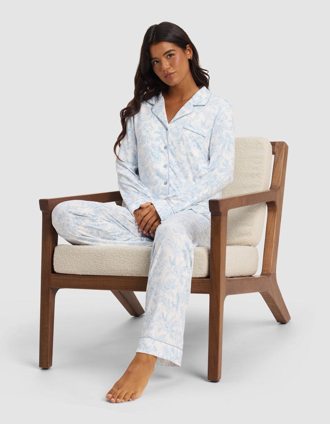 Women's Bamboo Stretch-Knit Long Sleeve Pajama Top