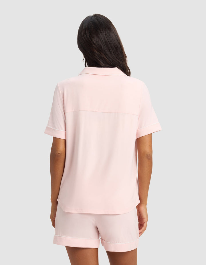 Women's Bamboo Stretch-Knit Short Sleeve Pajama Top