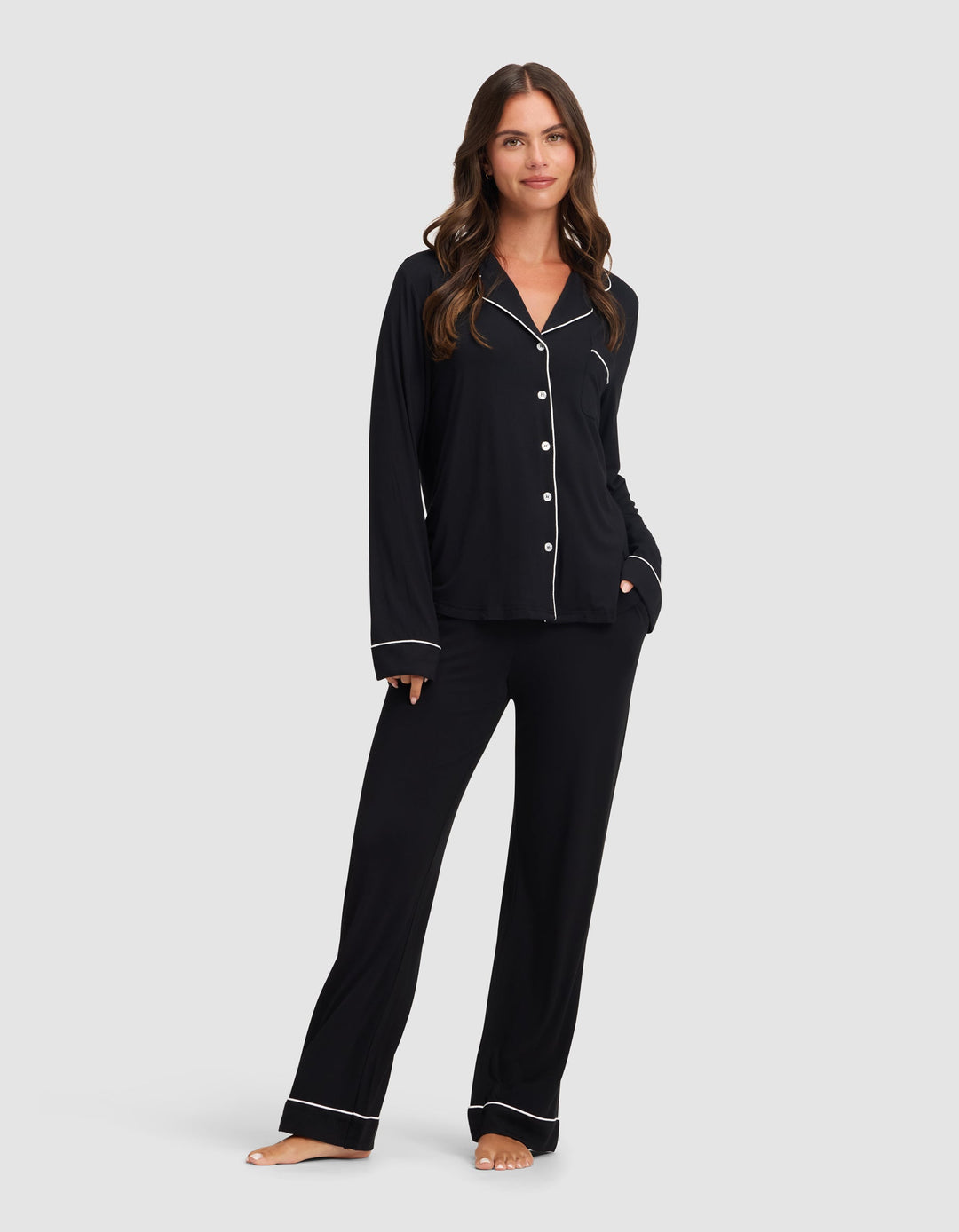 Women's Bamboo Stretch-Knit Long Sleeve Pajama Top