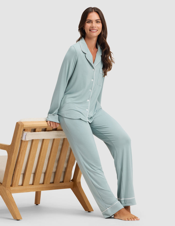 Women's Bamboo Stretch-Knit Long Sleeve Pajama Top