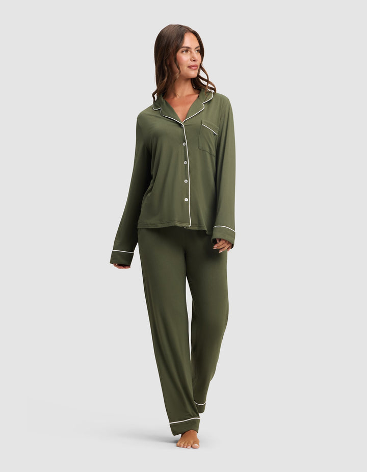 Women's Bamboo Stretch-Knit Long Sleeve Pajama Top