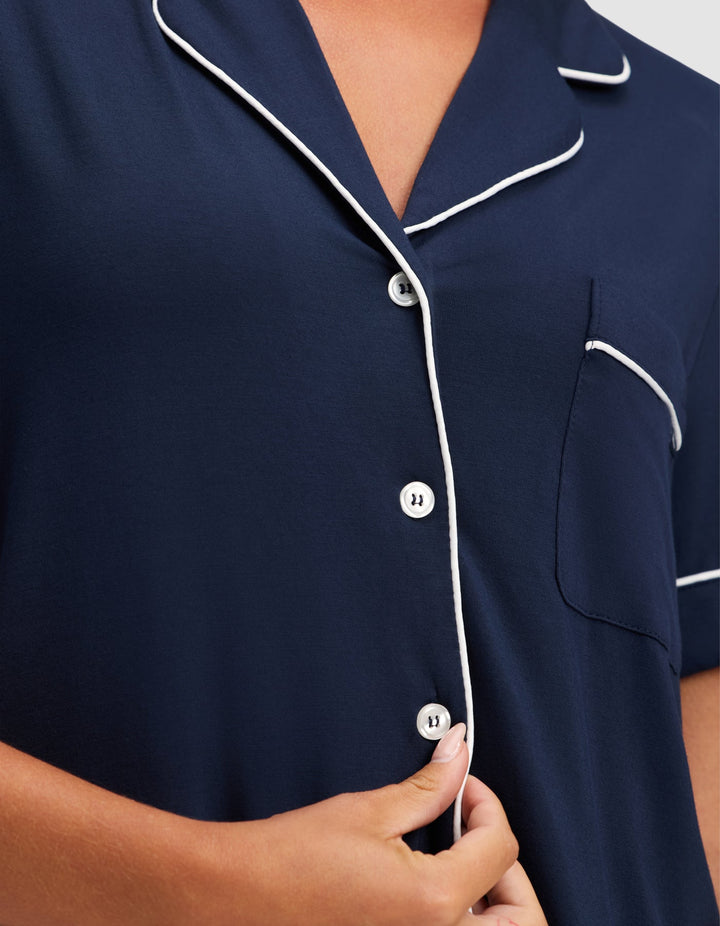 Women's Bamboo Stretch-Knit Short Sleeve Pajama Top